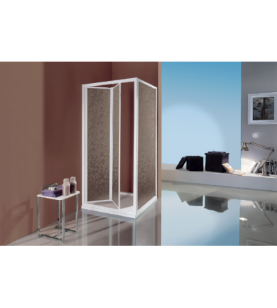 Corner shower cubicle Shower enclosure 80 x 80 cm fixed wall and folding opening Samo CIAO B2662