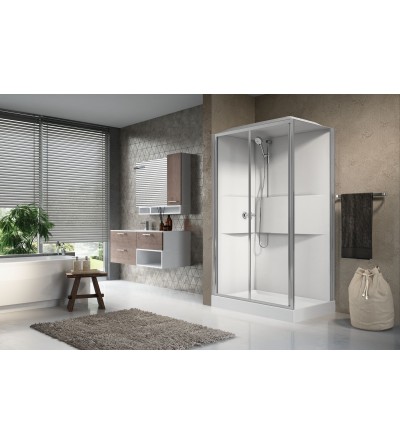 Cabinas de ducha estándar Cabina de ducha multifunción 120 x 80 cm versión estándar 1 puerta corredera Novellini Media 2.0 2P ME