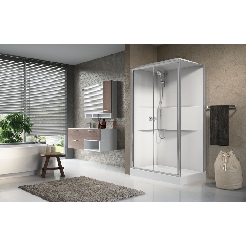 Cabines de douche standard Cabine de douche multifonction 120 x 80 cm version standard 1 porte coulissante Novellini Media 2.0 2