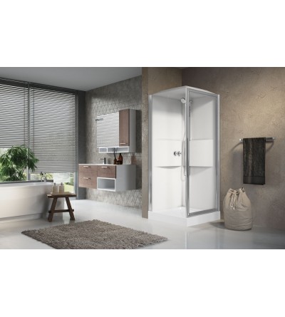 Cabines de douche standard Cabine de douche multifonction 80x80 1 porte battante version standard Novellini Media 2.0 GF ME2GF80