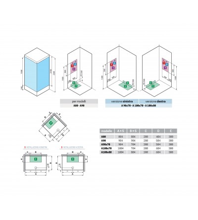 Cabinas de ducha de hidromasaje Cabina de ducha de esquina multifunción versión hidromasaje 90 x 90 con 2 puertas correderas Nov