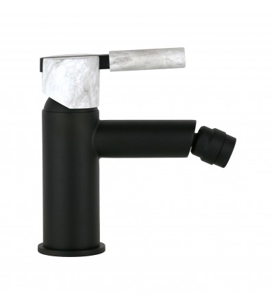 Bathroom Faucet Set Bathroom tap set in matt black color with stone handle FP Pattaroni UNIC° KIUNI2