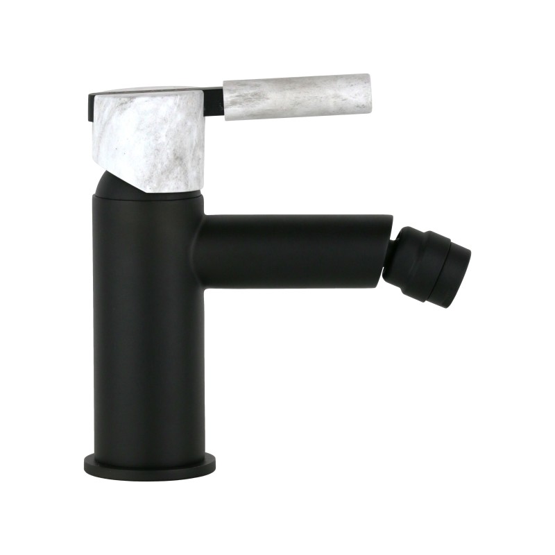 Bathroom Faucet Set Bathroom tap set in matt black color with stone handle FP Pattaroni UNIC° KIUNI2