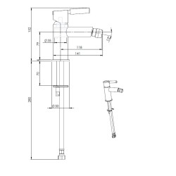 Robinet de salle de bain Pack complet avec mitigeur lavabo bec haut et bidet FP PATTARONI UNIC° KITUNI3