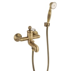 Mezclador de bañera en color bronce antiguo completo con set de ducha Piralla Como 0TOF3002A21