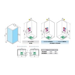 Cabine douche multifonctionnelle 120 x 80 version droite hydromassage et lumière LED intégrée Novellini Eon 2P EON2P120DT1F-1AB