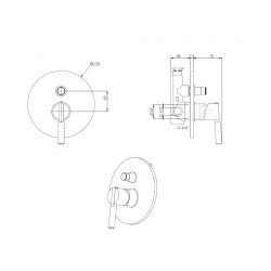 Kit per bagno completo in colore nero opaco maniglia in pietra bianca FP Pattaroni UNIC° KITUNI4