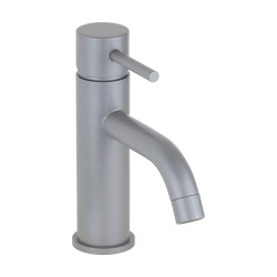 Round model basin mixer in metallic gray colour Pollini Jessy Color MXLAMCMMCA1