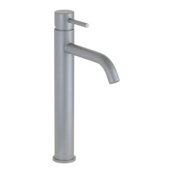 Miscelatore per lavabo alto modello tondo in colore grigio metallizzato Pollini Jessy Color MXLHMCMMCA1