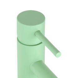 Miscelatore per lavabo modello tondo in colore verde chiaro Pollini Jessy Color MXLAMCMMCA2