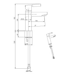 Mattschwarzer Waschtischmischer mit schwarzem Marmorgriff FP Pattaroni UNIC°U-MF-BLKMRB01