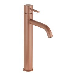 High round basin mixer in metallic pink colour Pollini Jessy Color MXLHMCMMCA3