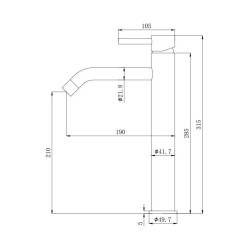 Mitigeur lavabo haut rond de couleur rose métallisé Pollini Jessy Color MXLHMCMMCA3