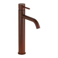 High round basin mixer in rust colour Pollini Jessy Color MXLHMCMMCA4