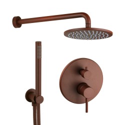 Shower kit with 2-way mechanical mixer, round model in rust colour Pollini Jessy Color G477355255A4
 Colors-Rust