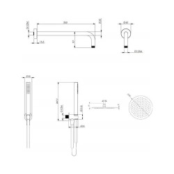 Shower kit with 2-way mechanical mixer, round model in rust colour Pollini Jessy Color G477355255A4