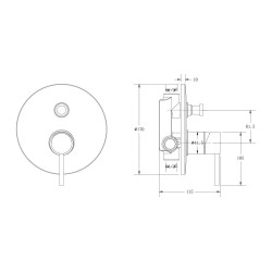 Duschset mit mechanischem 2-Wege-Mischer, rundes Modell in der Farbe Metallic-Grau Pollini Jessy Color G477355255A1