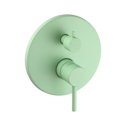 Shower kit with 2-way mechanical mixer, round model in light green colour Pollini Jessy Color G477355255A2