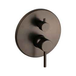 Shower kit with 2-way mechanical mixer, round model in metallic brown colour Pollini Jessy Color G477355255A5