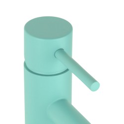 Round model basin mixer in aqua blue colour Pollini Jessy Color MXLAMCMMCA6