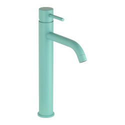 Miscelatore per lavabo alto modello tondo in colore azzurro acqua Pollini Jessy Color MXLHMCMMCA6