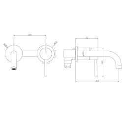 Miscelatore per lavabo a parete modello tondo in colore grigio metallizzato Pollini Jessy Color MXLIMCMMCA1