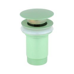 Round model wall-mounted basin mixer in light green colour Pollini Jessy Color MXLIMCMMCA2