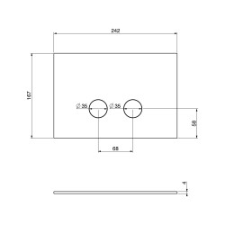 Doppelknopf-Bedienplatte für Geberit-Spülkästen, mattschwarze Farbe Gattoni PIA/GBNO