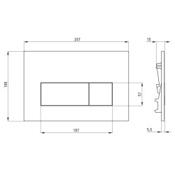 Complete package for wall-hung toilet in gloss white 510 x 360 mm Deante Peonia CDEA6ZPW