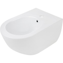 Glossy white ceramic bidet 510 x 360 mm suspended installation Deante Peonia CDE_6BPW