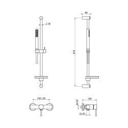 Kit completo doccia in colore bianco opaco Gattoni Easy 2217/22BO