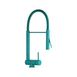 Kitchen mixer with spring and foldable spout in turquoise blue colour Nice 29034M1BT