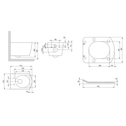 Pacchetto completo sanitario WC modello quadro con placca bianca e cassetta Deante Anemon CDZA6ZPW