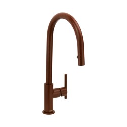 Coffee colored kitchen sink mixer with retractable hand shower Gattoni C705/PCCFF