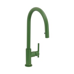 Sage color kitchen sink mixer with retractable hand shower Gattoni C705/PCSVA