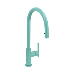 Water blue kitchen sink mixer with retractable hand shower Gattoni C705/PCTFY