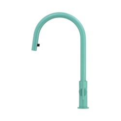 Miscelatore lavello cucina colore azzurro acqua con doccetta a scomparsa Gattoni C705/PCTFY