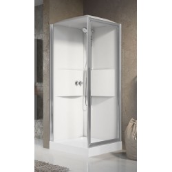 Cabine de douche multifonction 80x80 1 porte battante version standard Novellini Media 2.0 GF ME2GF80M-1AB