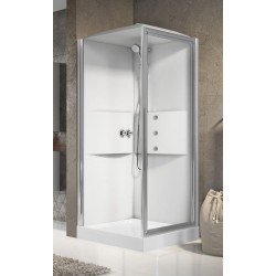 Multifunction shower cabin 90x90 1 swing door hydromassage version Novellini Media 2.0 GF ME2GF90T1F-1AB