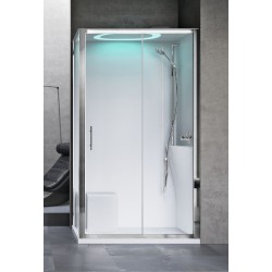 Cabine douche multifonctionnelle 120 x 80 modèle standard version droite éclairage LED intégré Novellini Eon 2P EON2P120DTT-1AB