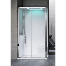 Cabina de ducha multifuncional 120 x 90 modelo estándar versión izquierda con luz LED integrada Novellini Eon 2P EON2P290STT-1AB