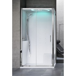 Shower cabin with Hammam hydromassage 120 x 80 opening 1 hinged door and left version Novellini Eon 2P EON2P120ST1N-1AB