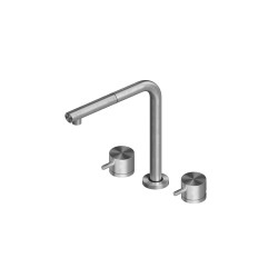 Mezclador de cocina plegable de tres vías en acero inoxidable Quadro srl 543.12AS