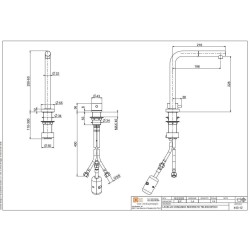 Miscelatore lavello cucina inox canna abbattibile Quadro srl 443.12AS