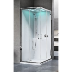 Multifunction shower cabin 100 x 80 hydromassage model, right version, 2 sliding doors Novellini Eon A EONA100DT1F-1AB