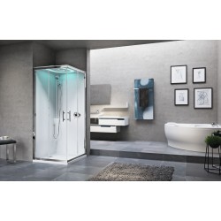 Cabina de ducha multifunción modelo hidromasaje 100 x 80 versión derecha 2 puertas correderas Novellini Eon A EONA100DT1F-1AB