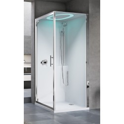 Cabine de douche multifonction 90 x 90 ouvrant 1 porte battante version standard Novellini Eon GF EONGF90TT-1AB