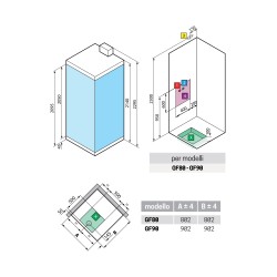 Cabina de ducha multifuncional 90 x 90 con 1 apertura de puerta batiente, versión estándar Novellini Eon GF EONGF90TT-1AB