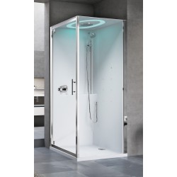 Cabina doccia multifunzione 90 x 90  apertura 1 anta battente versione idromassaggio Novellini Eon GF EONGF90T1F-1AB