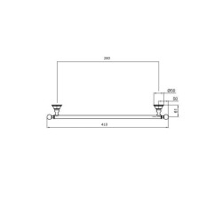 Porta asciugamano in ottone lungo 35 cm Webert Viktoria D500050015